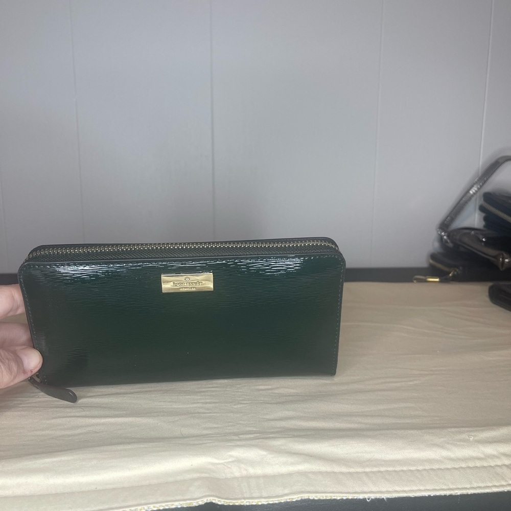 Kate Spade Dark Green Zip AroundWallet